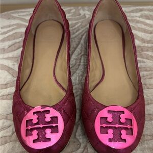 Tory Burch Pink Quilted Ballet Flats